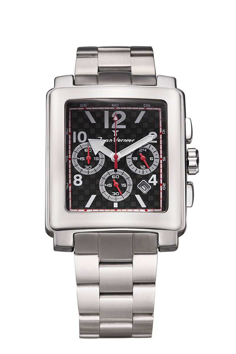 Relógio Jean Vernier Aço Inoxidável Cronógrafo JV03783-15