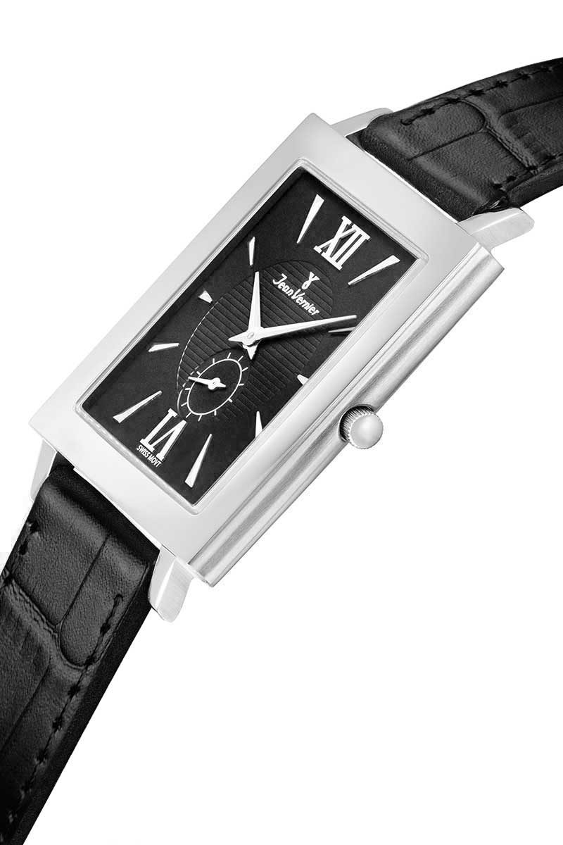 Relógio Jean Vernier Caixa Aço 316L Pulseira Couro Slim Movimento Suíço  JV00829 - Imagem 3