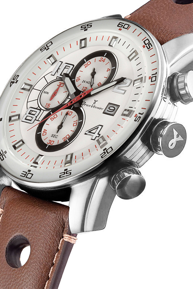 Relógio Jean Vernier Caixa Aço Cronógrafo 10ATM Masculino JV005256 - Imagem 2