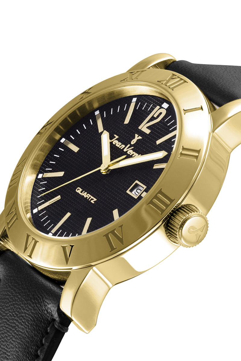 Relógio Jean Vernier Caixa Aço Dourado Calendário Masculino 10ATM -JV00230P - Imagem 2
