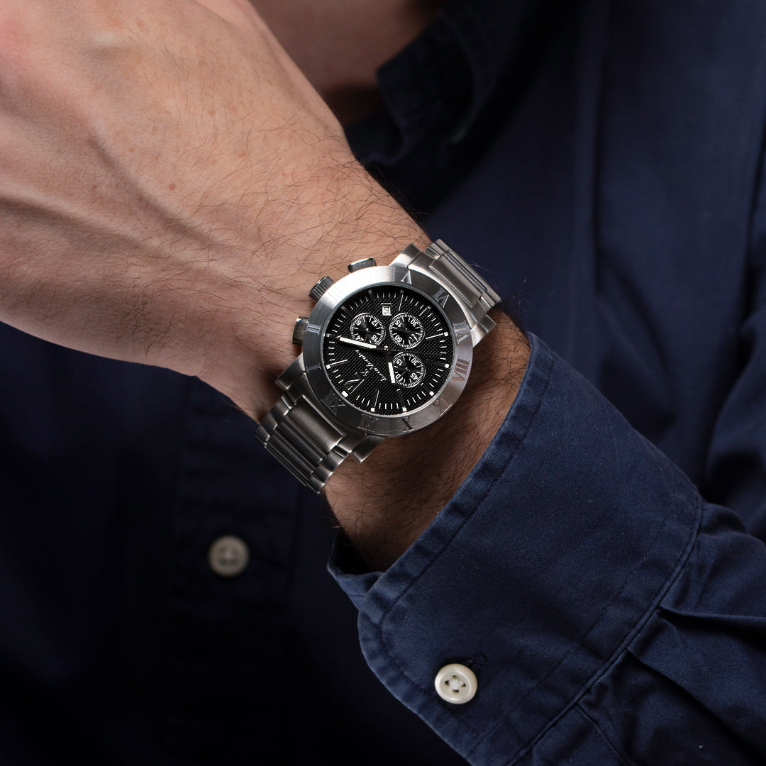 Relógio Jean Vernier Caixa e Pulseira Aço Inoxidável Cronógrafo 10ATM - JV00250 - Imagem 2