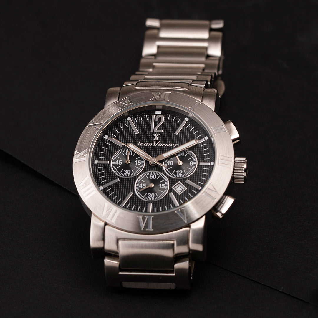 Relógio Jean Vernier Caixa e Pulseira Aço Inoxidável Cronógrafo 10ATM - JV00250 - Imagem 3