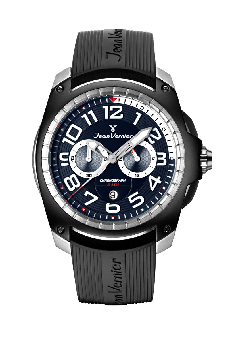 Relógio Jean Vernier Cronógrafo Masculino Pulseira Silicone JV00098S