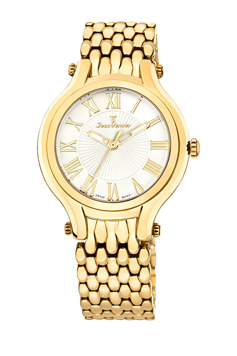 Relógio Jean Vernier Dourado Feminino  Movimento Suíço JV01020
