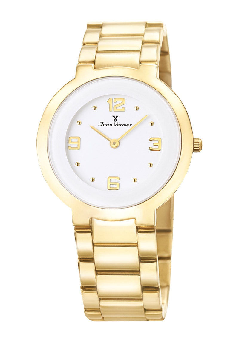 Relógio Jean Vernier Dourado Feminino Movimento Suíço JV01121