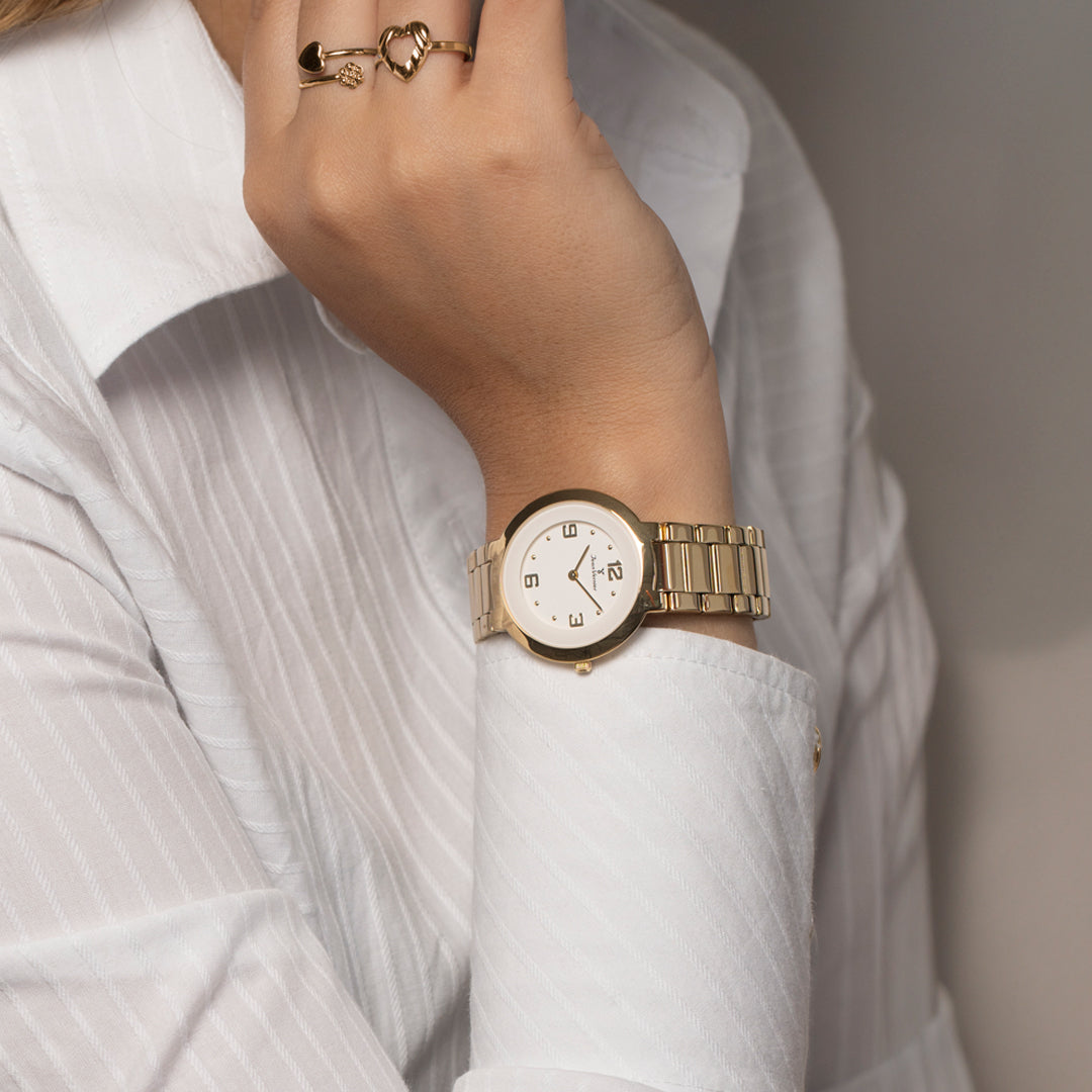 Relógio Jean Vernier Dourado Feminino Movimento Suíço JV01121 - Imagem 2