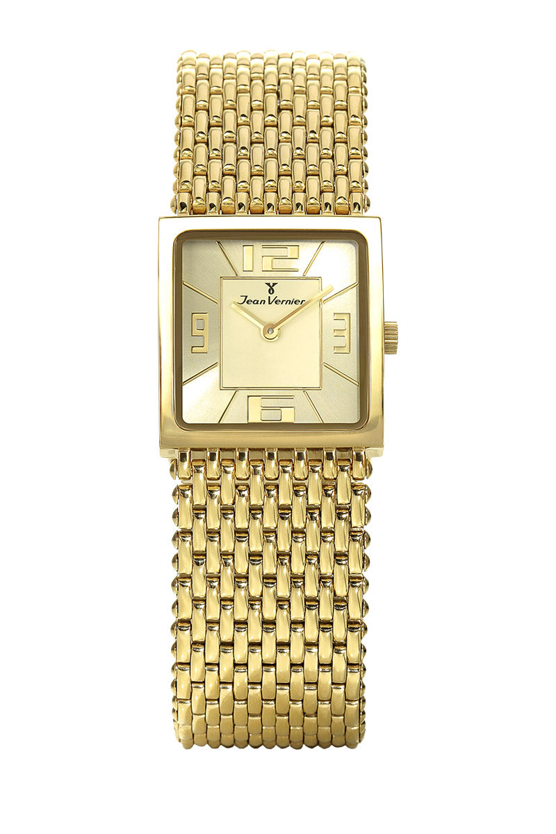 Relógio Jean Vernier Dourado Feminino Quadrado JV00114