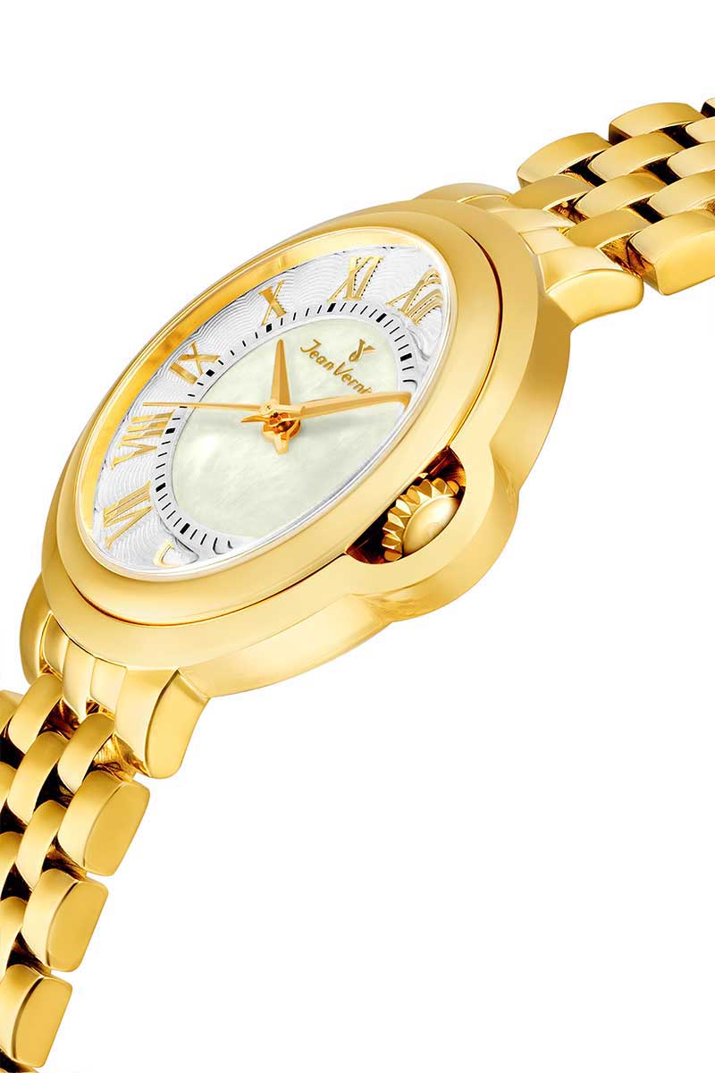 Relógio Jean Vernier Feminino Aço Dourado Mostrador Madrepérola JV01149 - Imagem 2