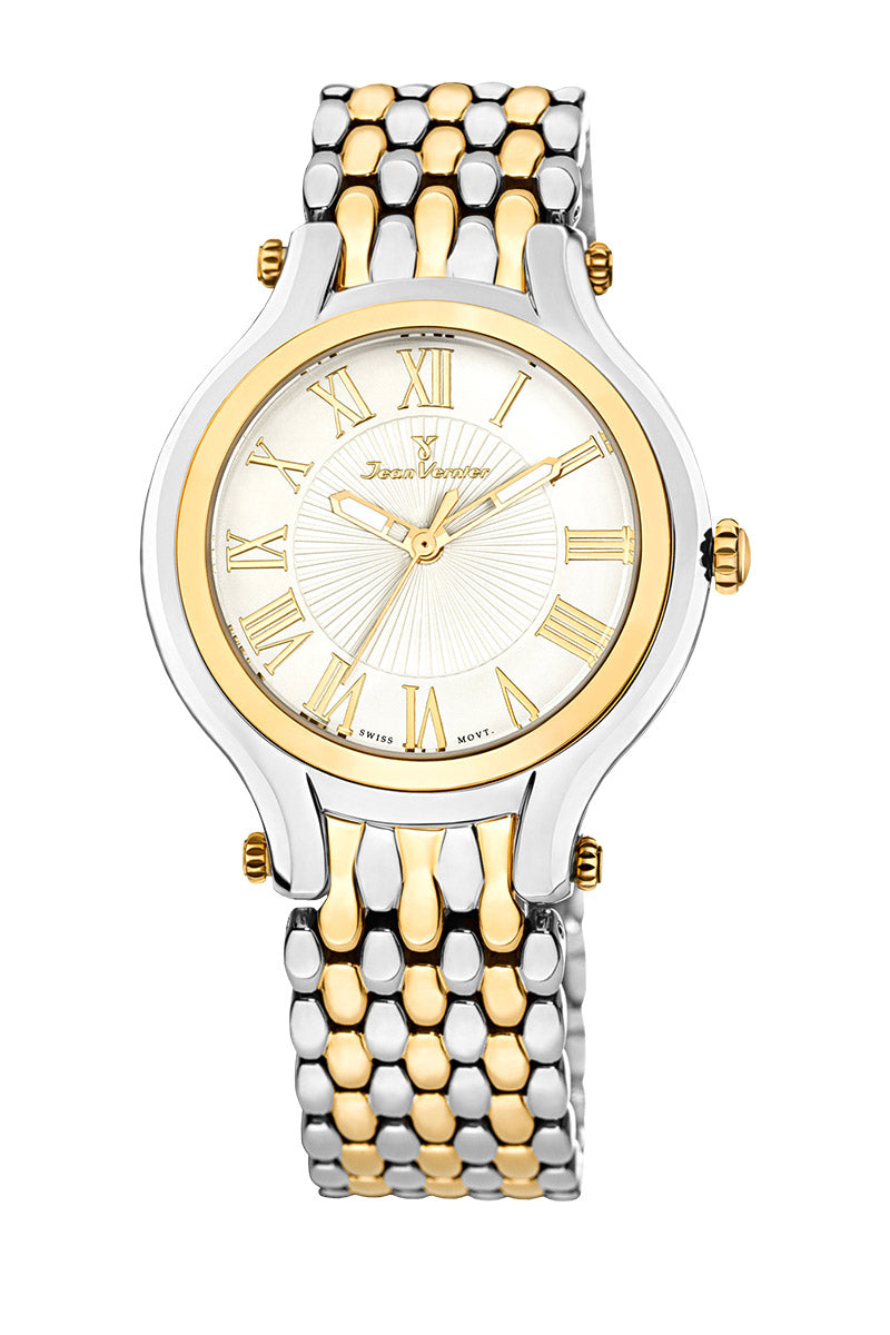 Relógio Jean Vernier Feminino Bicolor Movimento Suíço JV01021