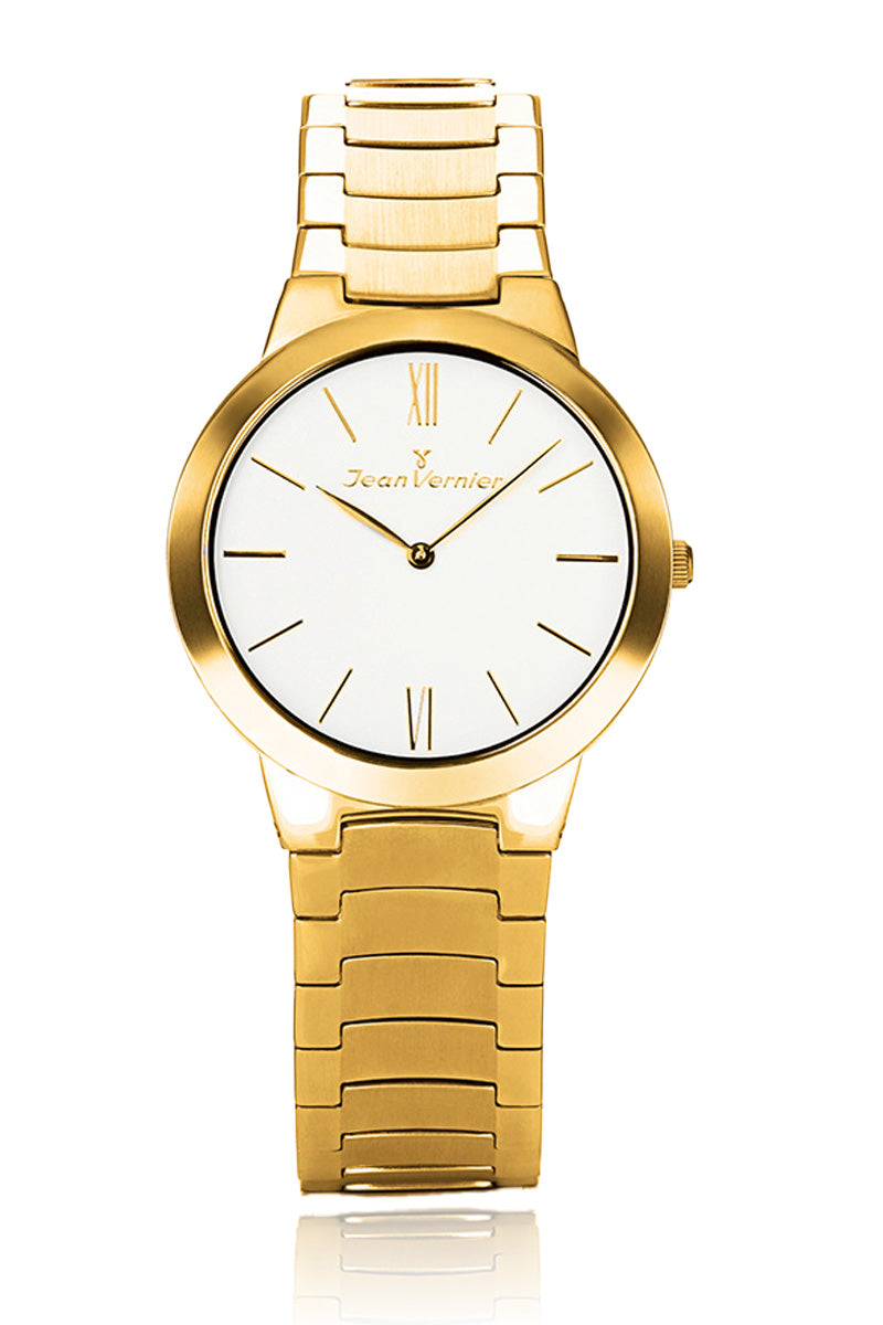 Relógio Jean Vernier Feminino Pequeno Dourado JV07685L