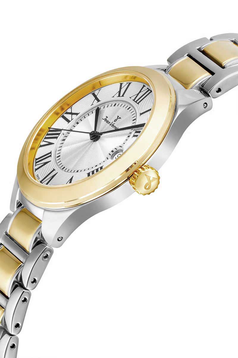 Relógio Jean Vernier Feminino Pulseira Aço Bicolor Movimento Suíço JV01159 - Imagem 2