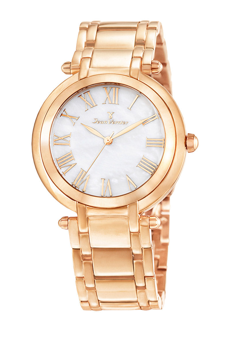 Relógio Jean Vernier Feminino Rosé Movimento Suíço JV01003