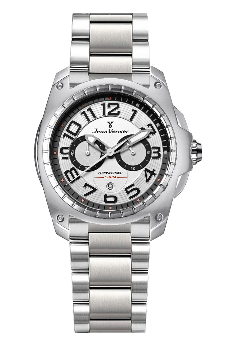 Relógio Jean Vernier Masculino Aço Cronógrafo JV00096-15