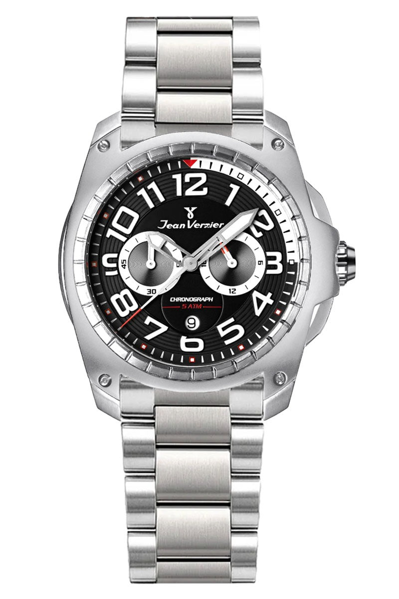 Relógio Jean Vernier Masculino Aço Cronógrafo JV00097-15