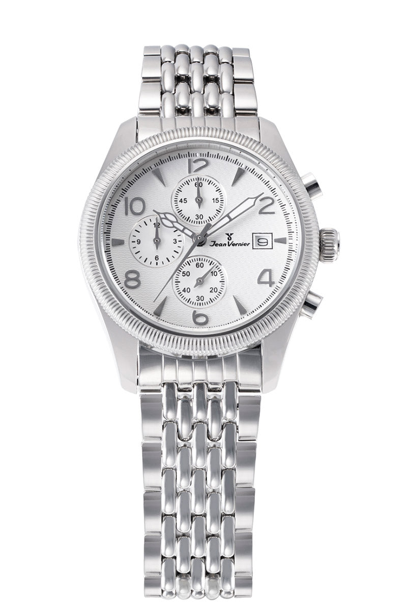 Relógio Jean Vernier Masculino Aço Inoxidável Cronógrafo JV00220