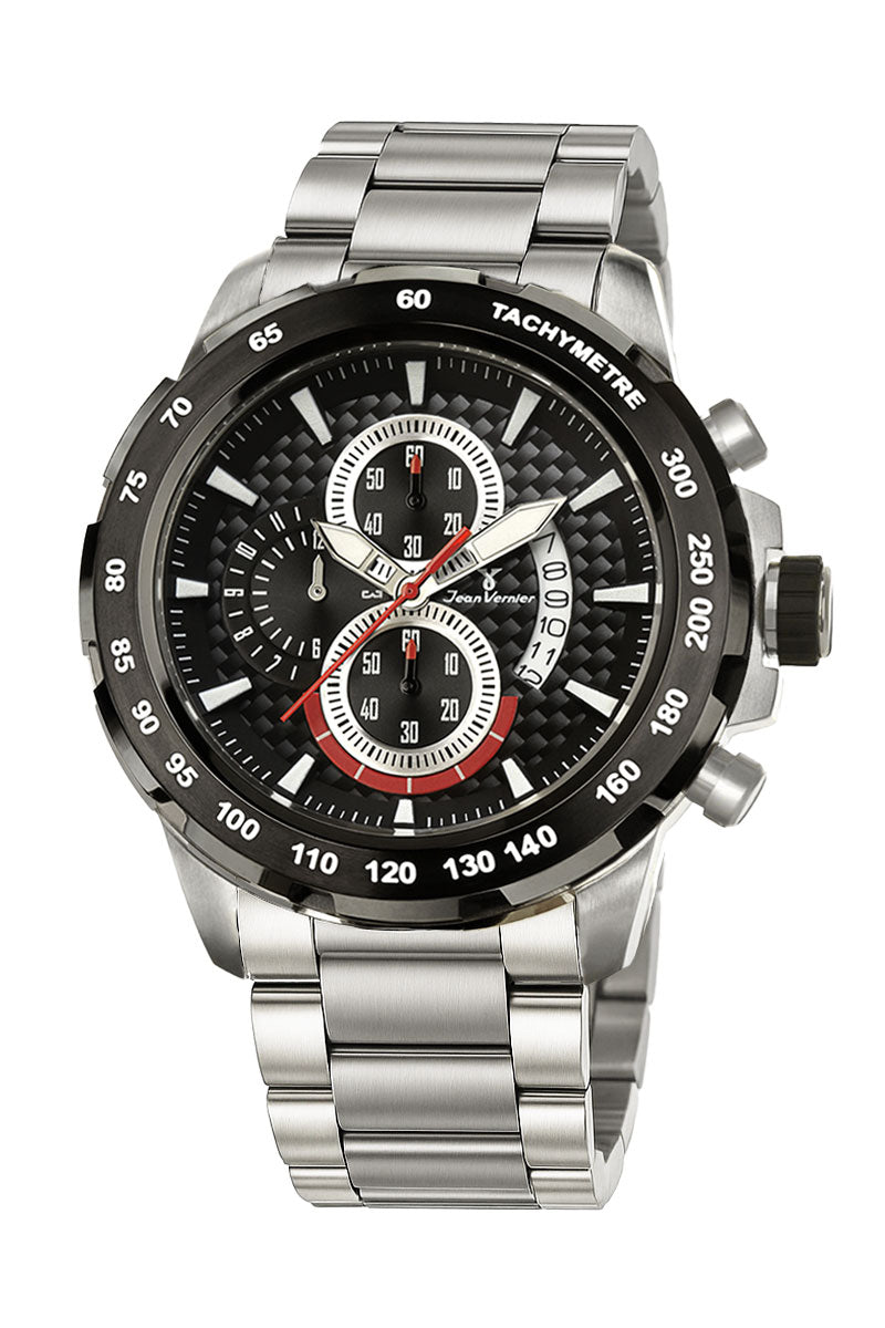 Relógio Jean Vernier Masculino Aço Inoxidável Cronógrafo JV00736-15