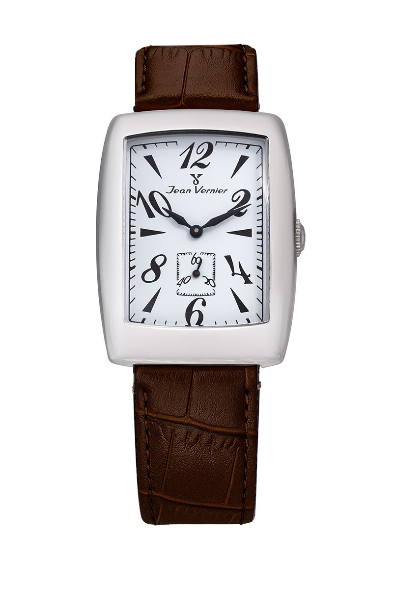 Relógio Jean Vernier Masculino Couro Croco Marrom JV02200