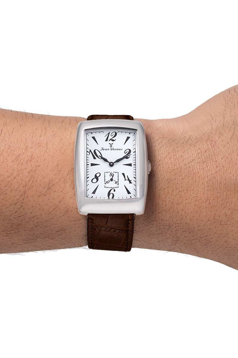 Relógio Jean Vernier Masculino Couro Croco Marrom JV02200 - Imagem 2