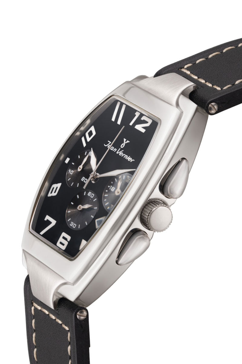 Relógio Jean Vernier Masculino Couro Preto JV00580 - Imagem 2