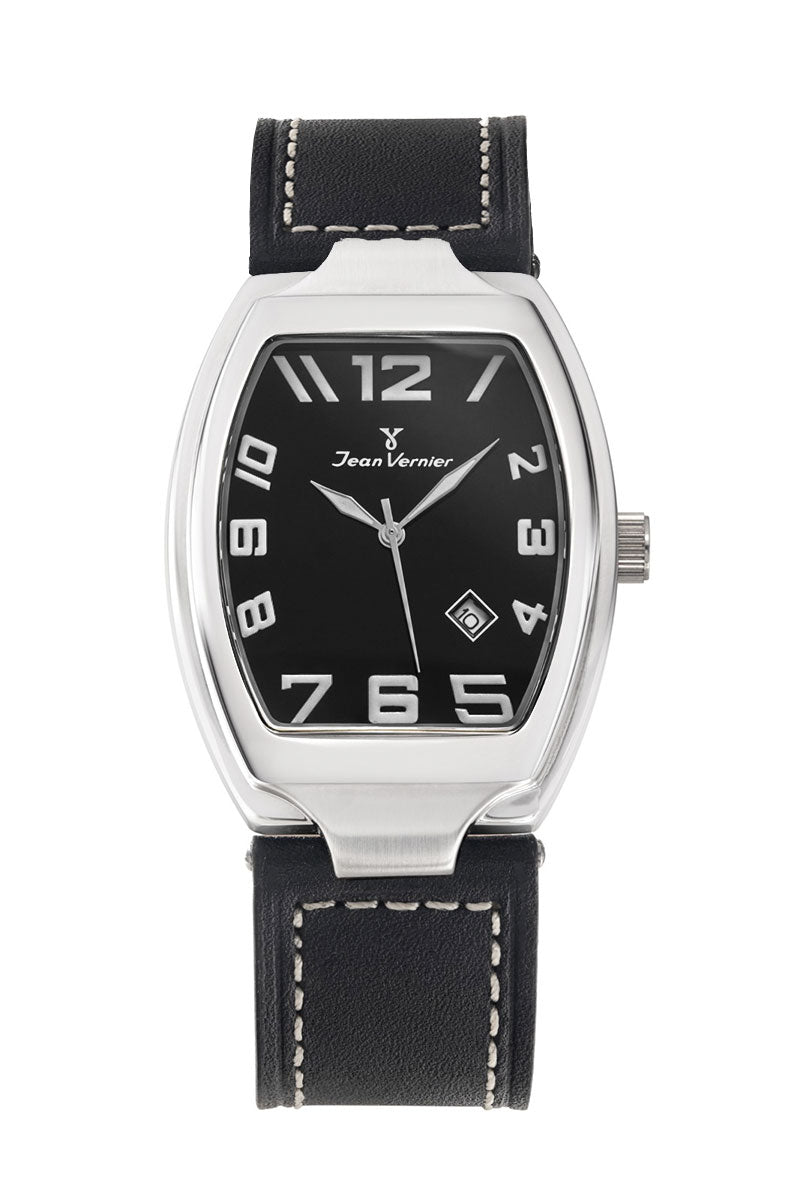 Relógio Jean Vernier Masculino Couro Preto JV00581P