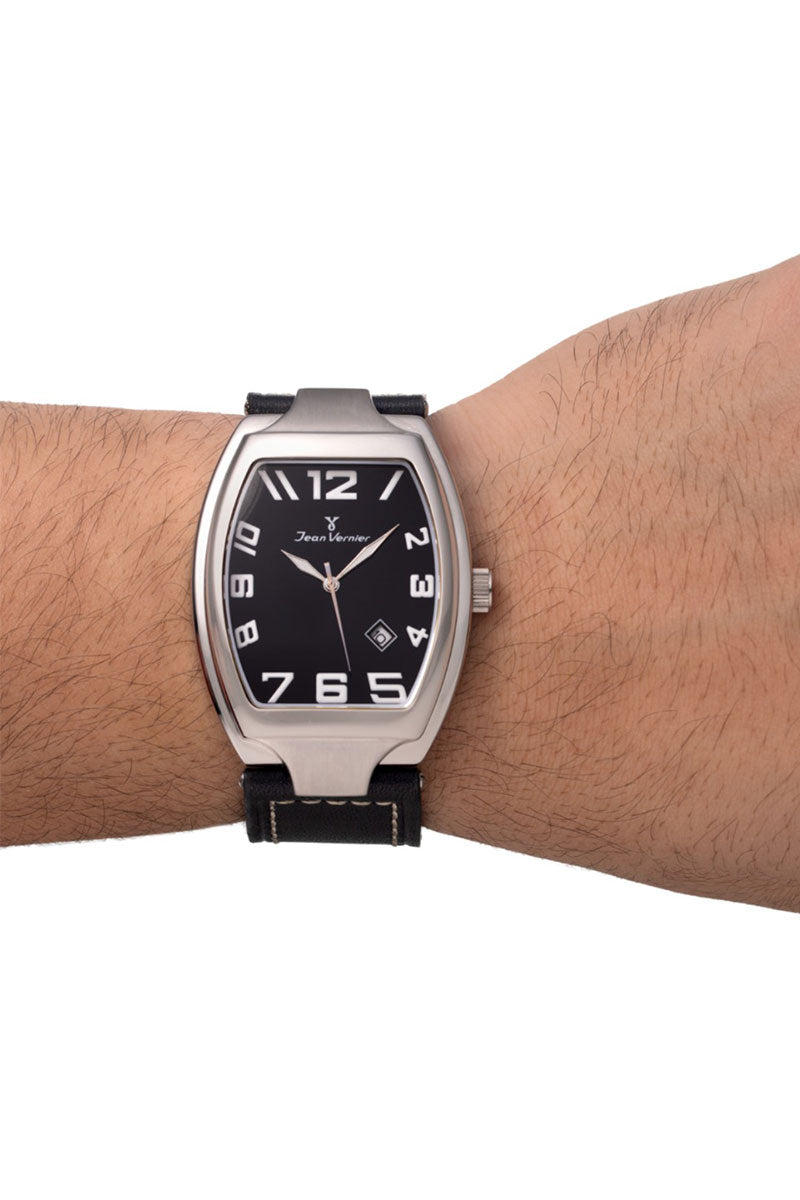 Relógio Jean Vernier Masculino Couro Preto JV00581P - Imagem 2