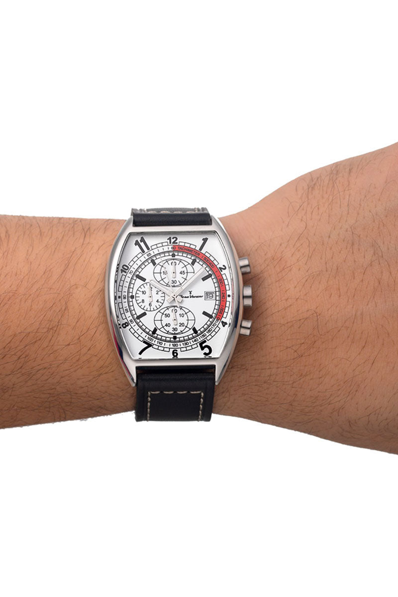 Relógio Jean Vernier Masculino Couro Preto JV13491B - Imagem 2