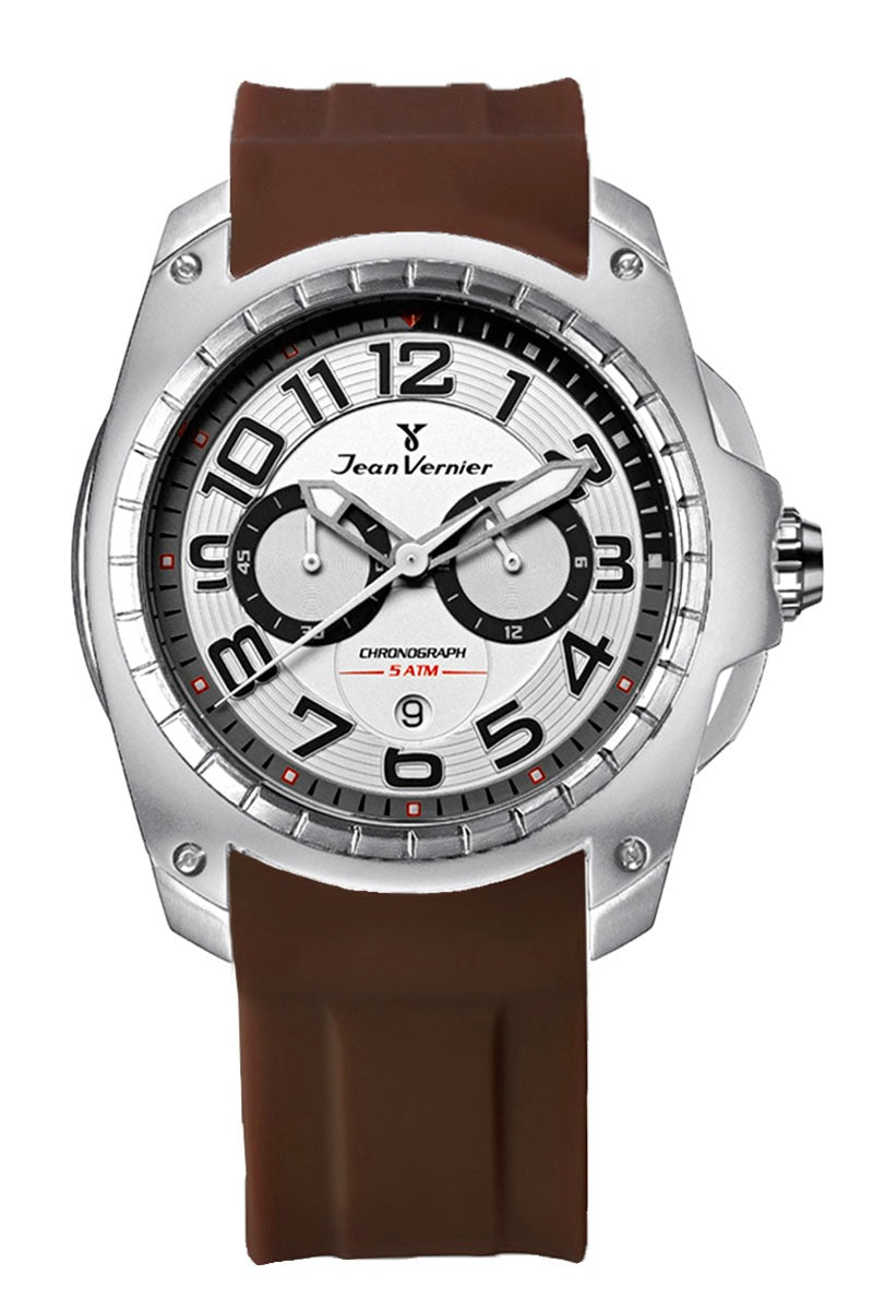 Relógio Jean Vernier Masculino Cronógrafo Marrom JV00096-30M
