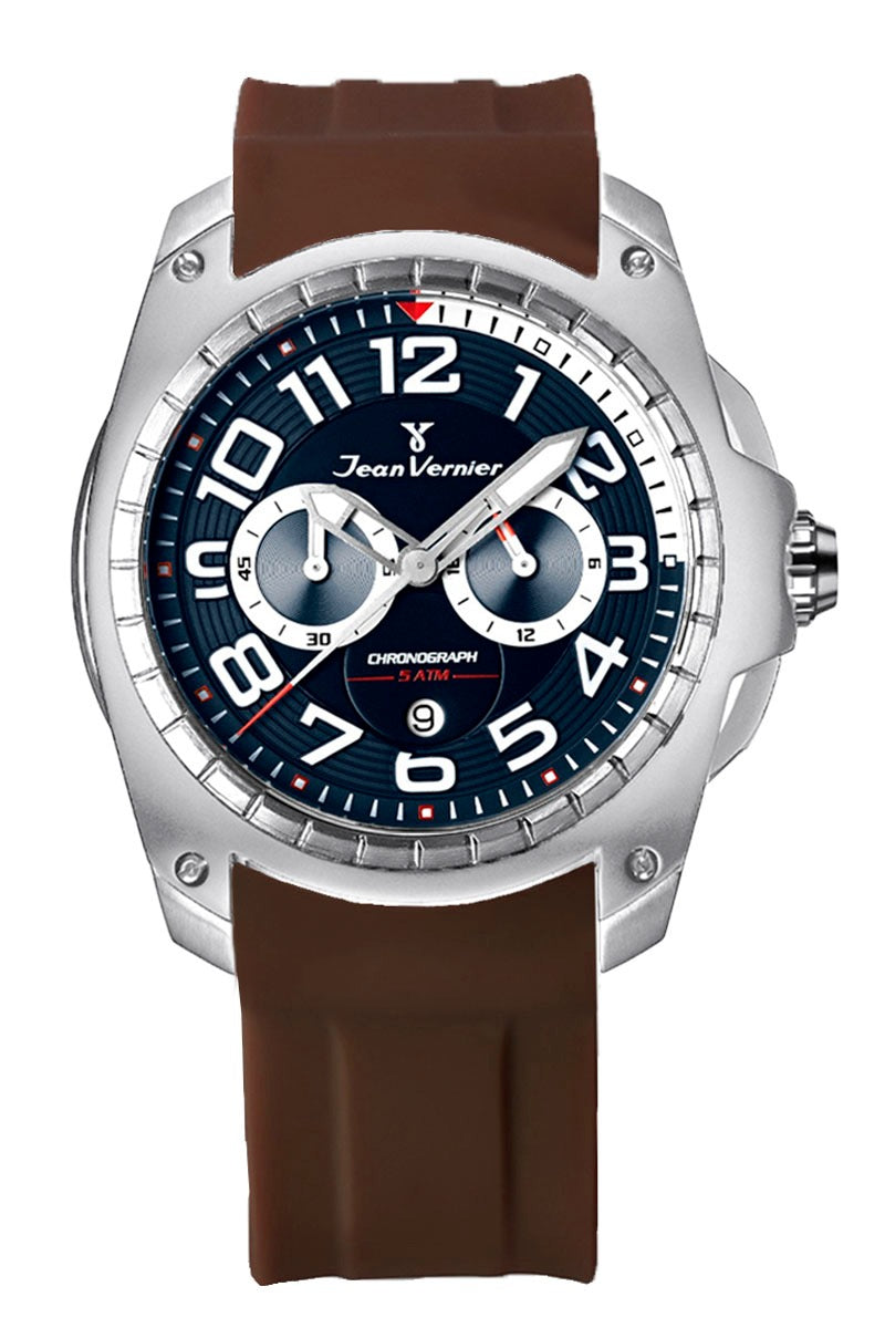 Relógio Jean Vernier Masculino Cronógrafo Marrom JV00098-30m