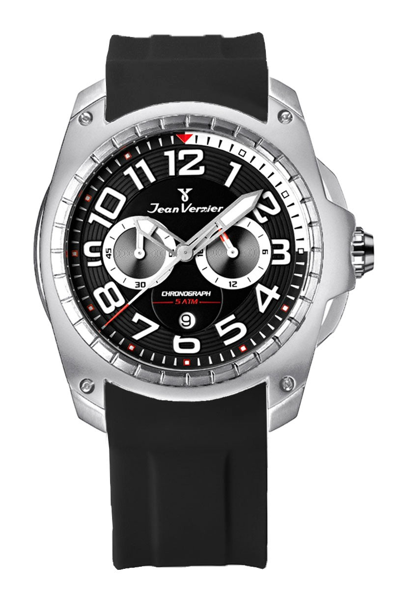 Relógio Jean Vernier Masculino Cronógrafo Preto JV00097-30P