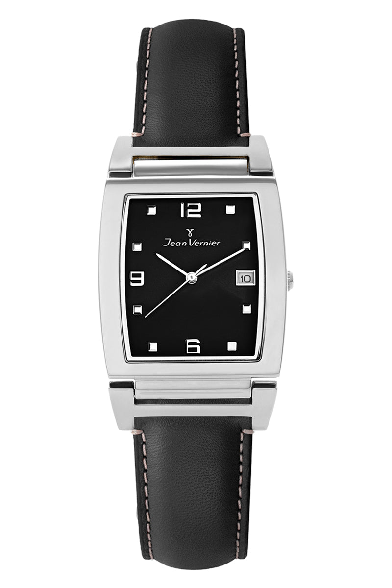 Relógio Jean Vernier Masculino Pulseira Couro Preto JV00238PP