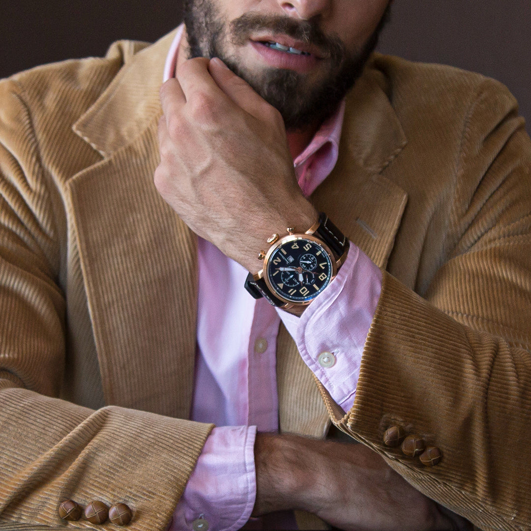 Relógio Jean Vernier Masculino Pulseira Couro Preto JV11511 - Imagem 2