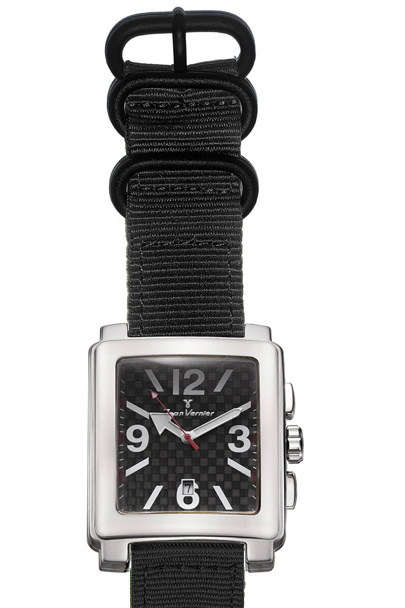 Relógio Jean Vernier Nylon Preto JV03760NP