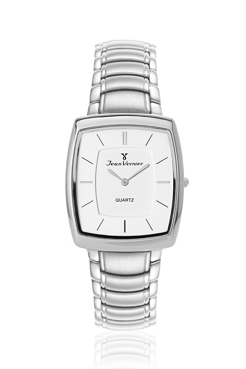 Relógio Jean Vernier Prateado Maquinário Suíço JV06225