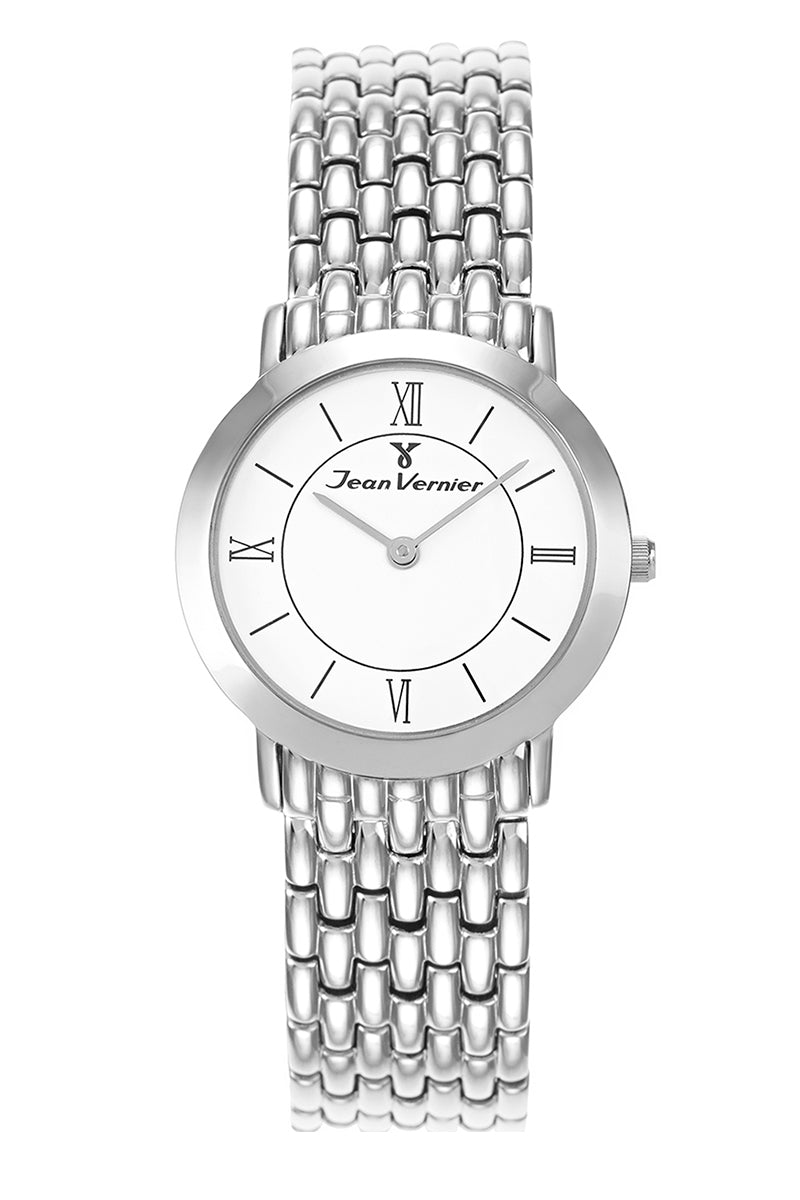 Relógio Jean Vernier Prateado Movimento Suíço JV03014
