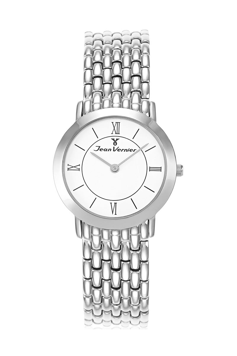 Relógio Jean Vernier Prateado Movimento Suíço JV03100