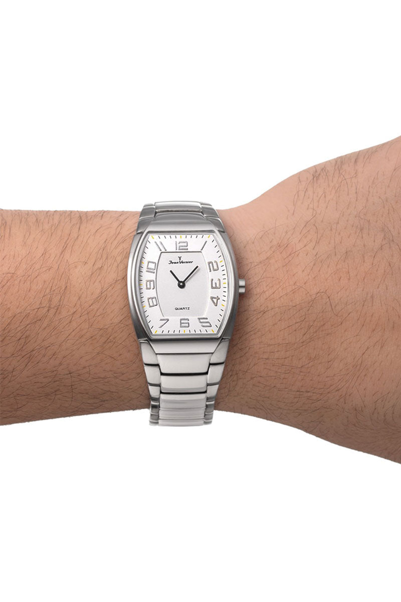 Relógio Jean Vernier Prateado Retangular JV06275B - Imagem 3