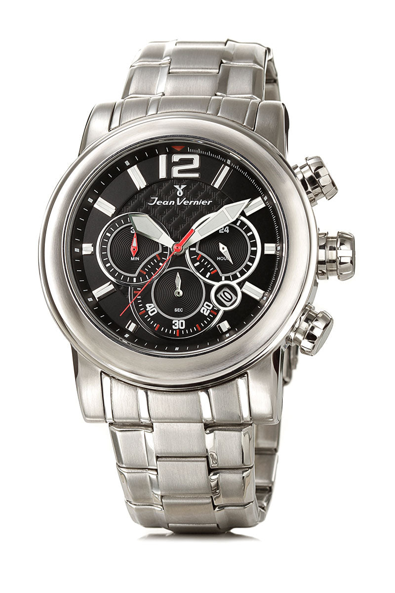 Relógio Jean Vernier Pulseira Aço Calendário JV00196