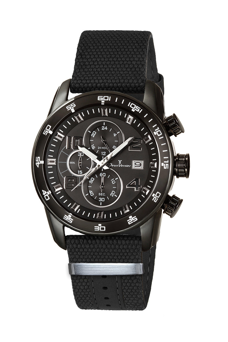 Relógio Jean Vernier Pulseira Nylon Preto JV00522NP