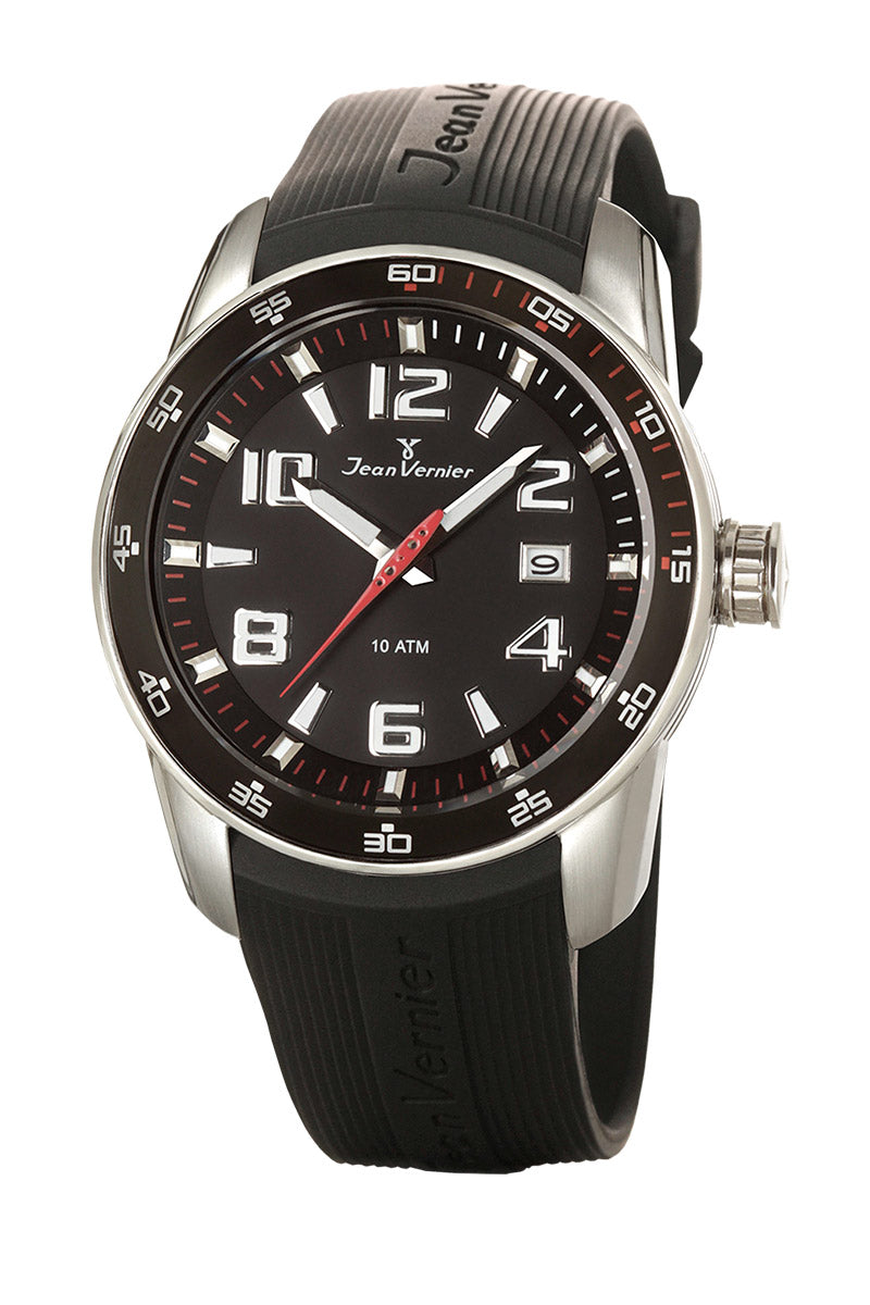 Relógio Jean Vernier Pulseira Silicone Original Calendário Masculino 10ATM  JV00519