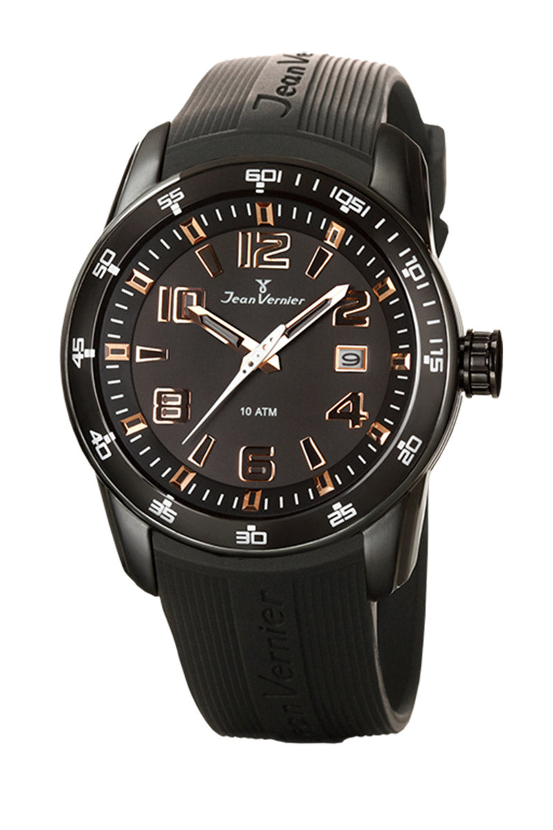 Relógio Jean Vernier Pulseira Silicone Original Calendário Masculino 10ATM  JV00520