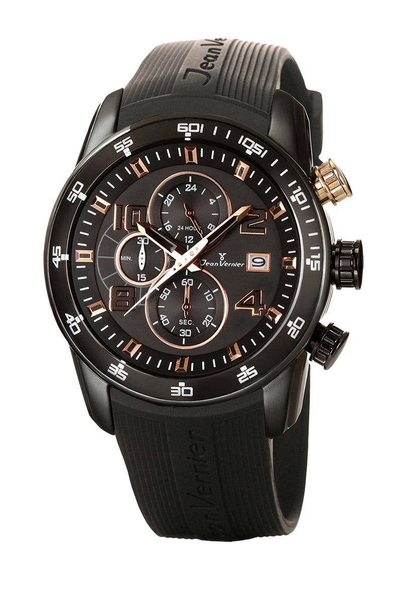 Relógio Jean Vernier Pulseira Silicone Original Cronógrafo Masculino 10ATM  JV00524