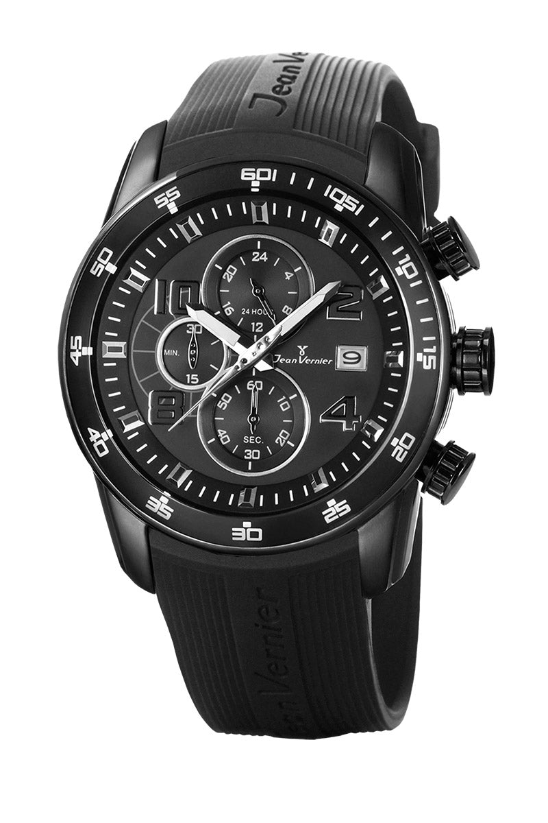 Relógio Jean Vernier Pulseira Silicone Original Cronógrafo Masculino 10ATM - JV00522