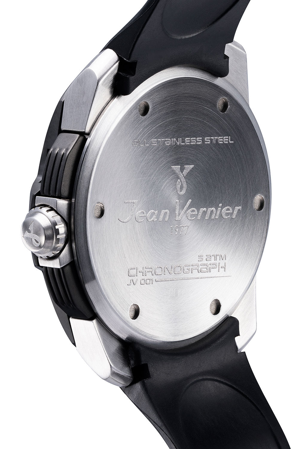 Relógio Jean Vernier Pulseira Silicone Preto Cronógrafo Masculino JV00096S - Imagem 3